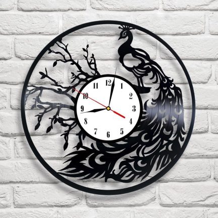 Metallic Arts Peacock Metal Wall Clock Gift Item For Home Decoration