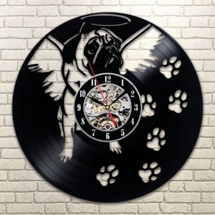Metallic Arts Bull Dog Love Metal Wall Clock Gift Item For Home Decoration, Men