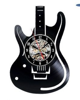 Metallic Arts Rock Guitar Metal Wall Clock Gift Item For Men & Home Decoration