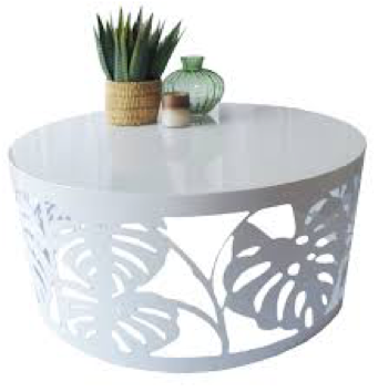 UDCT 16 Round Shape White Centre Table - Design 13